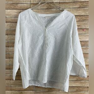 Woolover Eyelet Blouse Sz 14